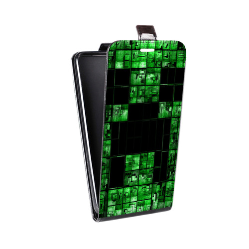 Дизайнерский вертикальный чехол-книжка для Samsung Galaxy J7 Minecraft