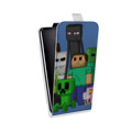 Дизайнерский вертикальный чехол-книжка для Motorola Moto E7 Plus Minecraft