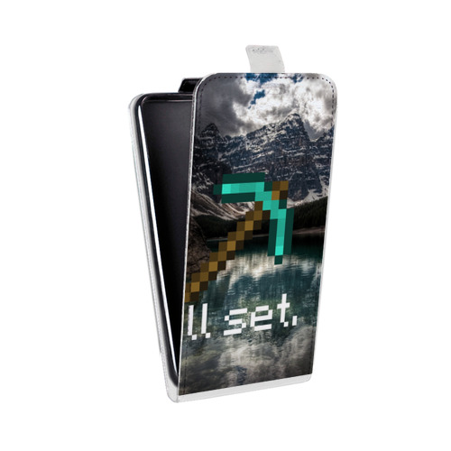 Дизайнерский вертикальный чехол-книжка для HTC Desire 601 Minecraft