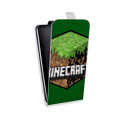 Дизайнерский вертикальный чехол-книжка для Huawei Honor 6C Minecraft