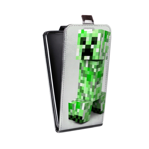 Дизайнерский вертикальный чехол-книжка для Alcatel One Touch Idol Minecraft