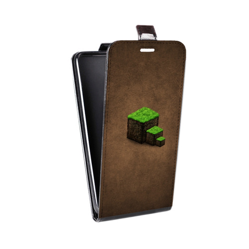 Дизайнерский вертикальный чехол-книжка для Huawei Honor 6C Minecraft