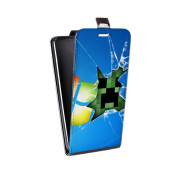 Дизайнерский вертикальный чехол-книжка для Samsung Galaxy J5 Minecraft (на заказ)