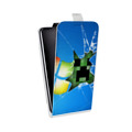 Дизайнерский вертикальный чехол-книжка для HTC U12 Life Minecraft