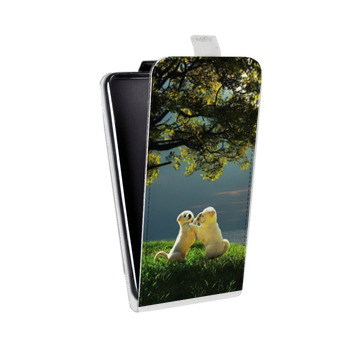 Дизайнерский вертикальный чехол-книжка для Huawei Honor 10X Lite Щенки (на заказ)