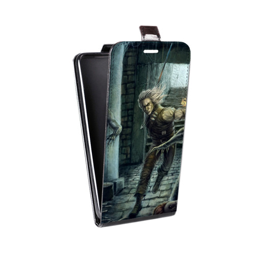 Дизайнерский вертикальный чехол-книжка для HTC One A9 Witcher