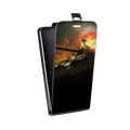 Дизайнерский вертикальный чехол-книжка для Samsung Galaxy J7 Танки