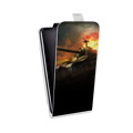 Дизайнерский вертикальный чехол-книжка для HTC U12 Life Танки