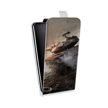 Дизайнерский вертикальный чехол-книжка для Sony Xperia E4g Танки (на заказ)