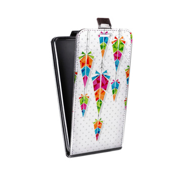 Дизайнерский вертикальный чехол-книжка для Samsung Galaxy S8 Plus Геометрические Перья (на заказ)