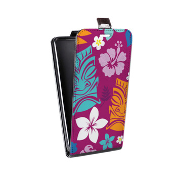 Дизайнерский вертикальный чехол-книжка для Alcatel One Touch Pop D5 Гавайские Шаблоны (на заказ)