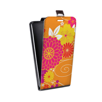 Дизайнерский вертикальный чехол-книжка для Samsung Galaxy S6 Edge Цветы кимоно (на заказ)