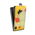 Дизайнерский вертикальный чехол-книжка для Microsoft Lumia 640 XL Цветы кимоно