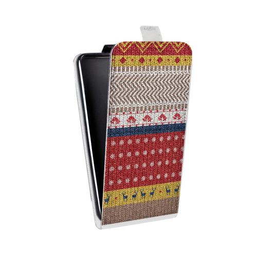 Дизайнерский вертикальный чехол-книжка для Alcatel One Touch Pop C9 Текстура свитера