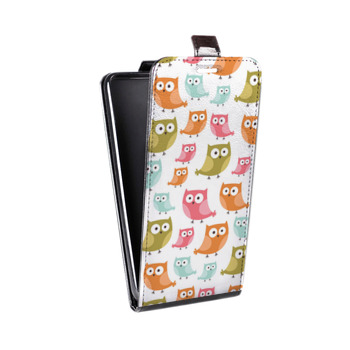 Дизайнерский вертикальный чехол-книжка для Alcatel One Touch Pop D5 Маленькие совята (на заказ)