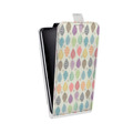 Дизайнерский вертикальный чехол-книжка для HTC Desire 601 Пастельные листья