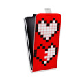 Дизайнерский вертикальный чехол-книжка для Huawei Mate 10 Пиксельные сердца