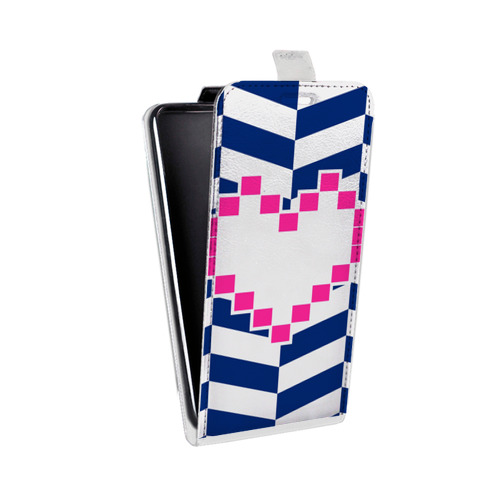 Дизайнерский вертикальный чехол-книжка для OPPO Reno Пиксельные сердца