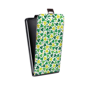 Дизайнерский вертикальный чехол-книжка для LG G7 ThinQ Клеверные шаблоны (на заказ)