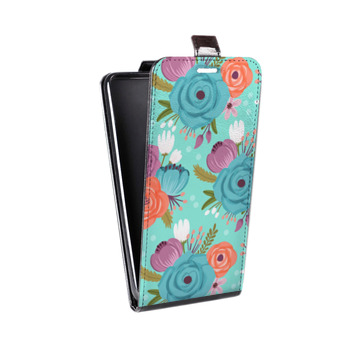 Дизайнерский вертикальный чехол-книжка для Sony Xperia XZ Premium Причудливые цветы (на заказ)