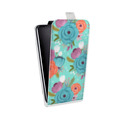 Дизайнерский вертикальный чехол-книжка для Iphone 5c Причудливые цветы