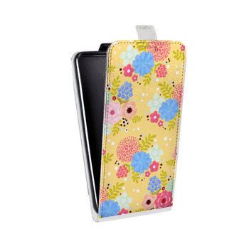 Дизайнерский вертикальный чехол-книжка для Samsung Galaxy Note 2 Причудливые цветы (на заказ)