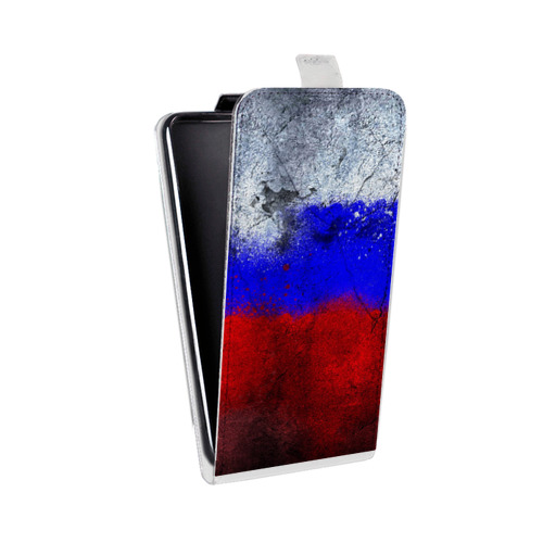 Дизайнерский вертикальный чехол-книжка для Motorola Moto G7 Российский флаг
