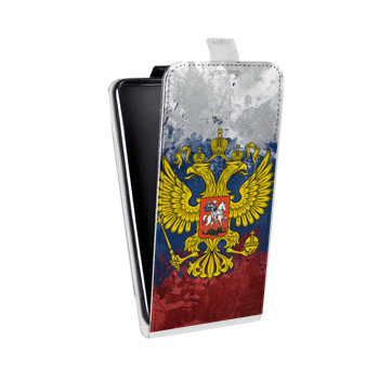 Дизайнерский вертикальный чехол-книжка для Samsung Galaxy S6 Edge Российский флаг и герб (на заказ)