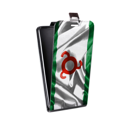 Дизайнерский вертикальный чехол-книжка для Iphone 12 Mini Флаг Ингушетии