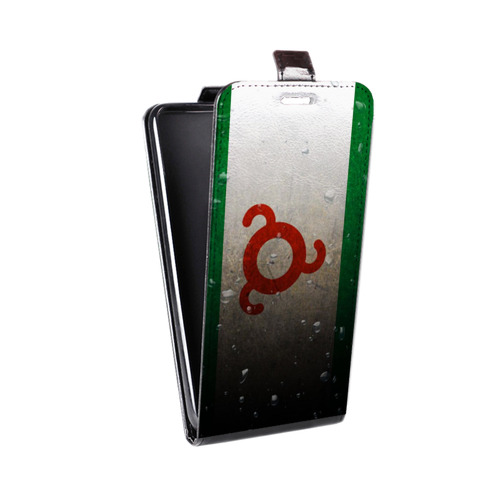 Дизайнерский вертикальный чехол-книжка для Samsung Galaxy J7 Флаг Ингушетии