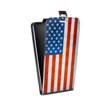 Дизайнерский вертикальный чехол-книжка для Samsung Galaxy Alpha Флаг США (на заказ)