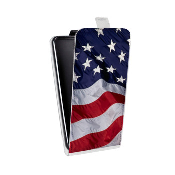 Дизайнерский вертикальный чехол-книжка для Huawei Honor 8 Флаг США (на заказ)