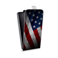 Дизайнерский вертикальный чехол-книжка для Microsoft Lumia 435 Флаг США