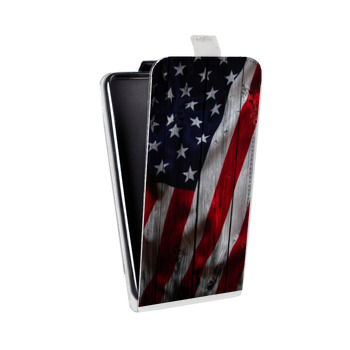 Дизайнерский вертикальный чехол-книжка для Huawei P10 Флаг США (на заказ)