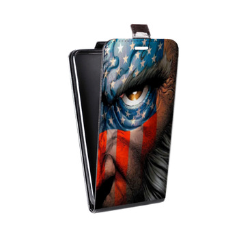 Дизайнерский вертикальный чехол-книжка для Iphone 7 Флаг США (на заказ)
