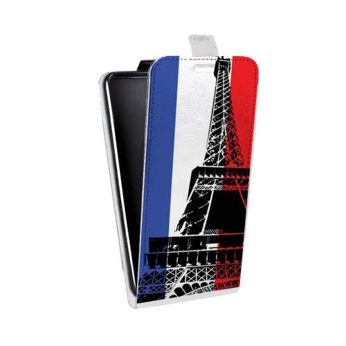 Дизайнерский вертикальный чехол-книжка для Alcatel 1C Флаг Франции