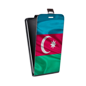 Дизайнерский вертикальный чехол-книжка для Huawei P9 Lite Флаг Азербайджана (на заказ)