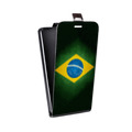 Дизайнерский вертикальный чехол-книжка для Alcatel One Touch Idol Флаг Бразилии
