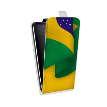 Дизайнерский вертикальный чехол-книжка для Samsung Galaxy J1 mini Prime (2016) Флаг Бразилии (на заказ)