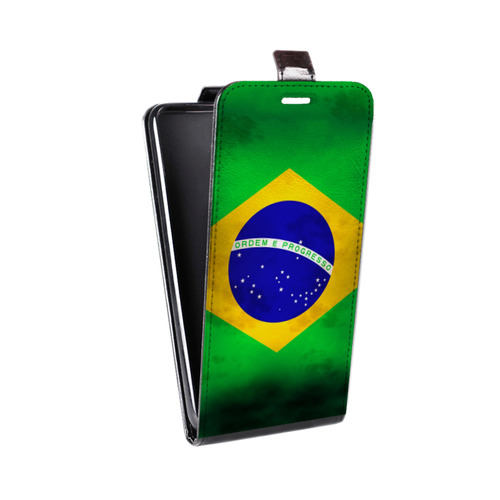 Дизайнерский вертикальный чехол-книжка для Alcatel Pop 4 Флаг Бразилии