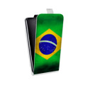 Дизайнерский вертикальный чехол-книжка для Microsoft Lumia 435 Флаг Бразилии
