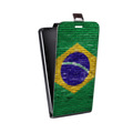 Дизайнерский вертикальный чехол-книжка для Samsung Galaxy J7 Флаг Бразилии