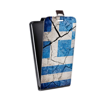 Дизайнерский вертикальный чехол-книжка для Iphone 7 Plus / 8 Plus Флаг Греции (на заказ)