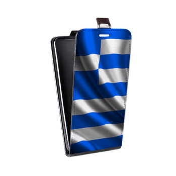 Дизайнерский вертикальный чехол-книжка для Iphone 7 Plus / 8 Plus Флаг Греции (на заказ)