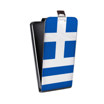 Дизайнерский вертикальный чехол-книжка для Huawei Honor 7A Pro Флаг Греции (на заказ)