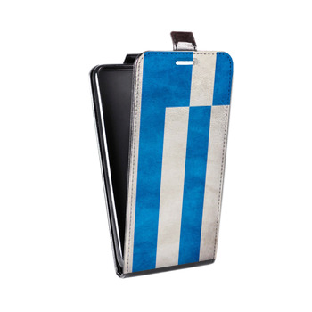Дизайнерский вертикальный чехол-книжка для Samsung Galaxy J7 (2017) Флаг Греции (на заказ)