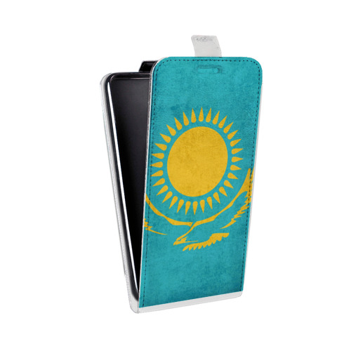 Дизайнерский вертикальный чехол-книжка для LG G7 Fit Флаг Казахстана