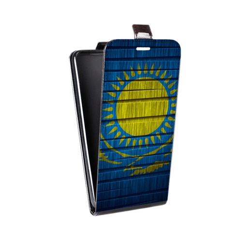 Дизайнерский вертикальный чехол-книжка для Iphone 12 Mini Флаг Казахстана