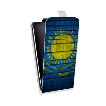Дизайнерский вертикальный чехол-книжка для Iphone 5s Флаг Казахстана (на заказ)