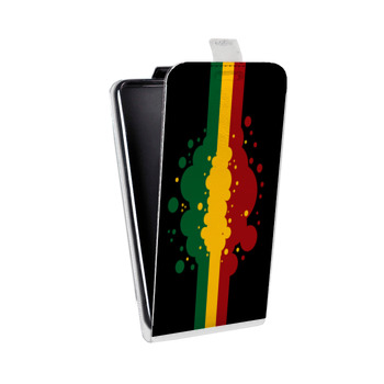 Дизайнерский вертикальный чехол-книжка для Iphone 7 Plus / 8 Plus Флаг Раста (на заказ)